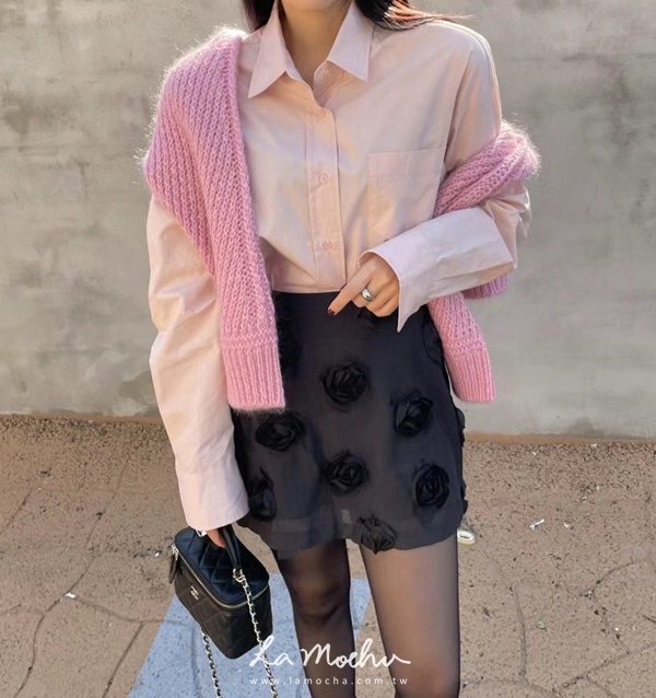滿版立體玫瑰花短裙